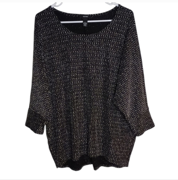 Alfanin Women's Black and White Metallic Top - Picture 3 of 7